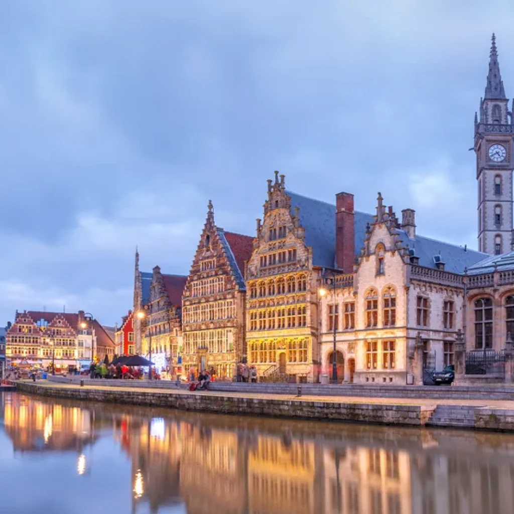 belgia ghent quay graslei leie river