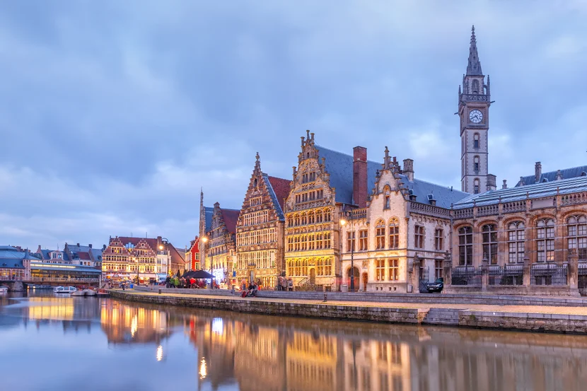 belgia ghent quay graslei leie river